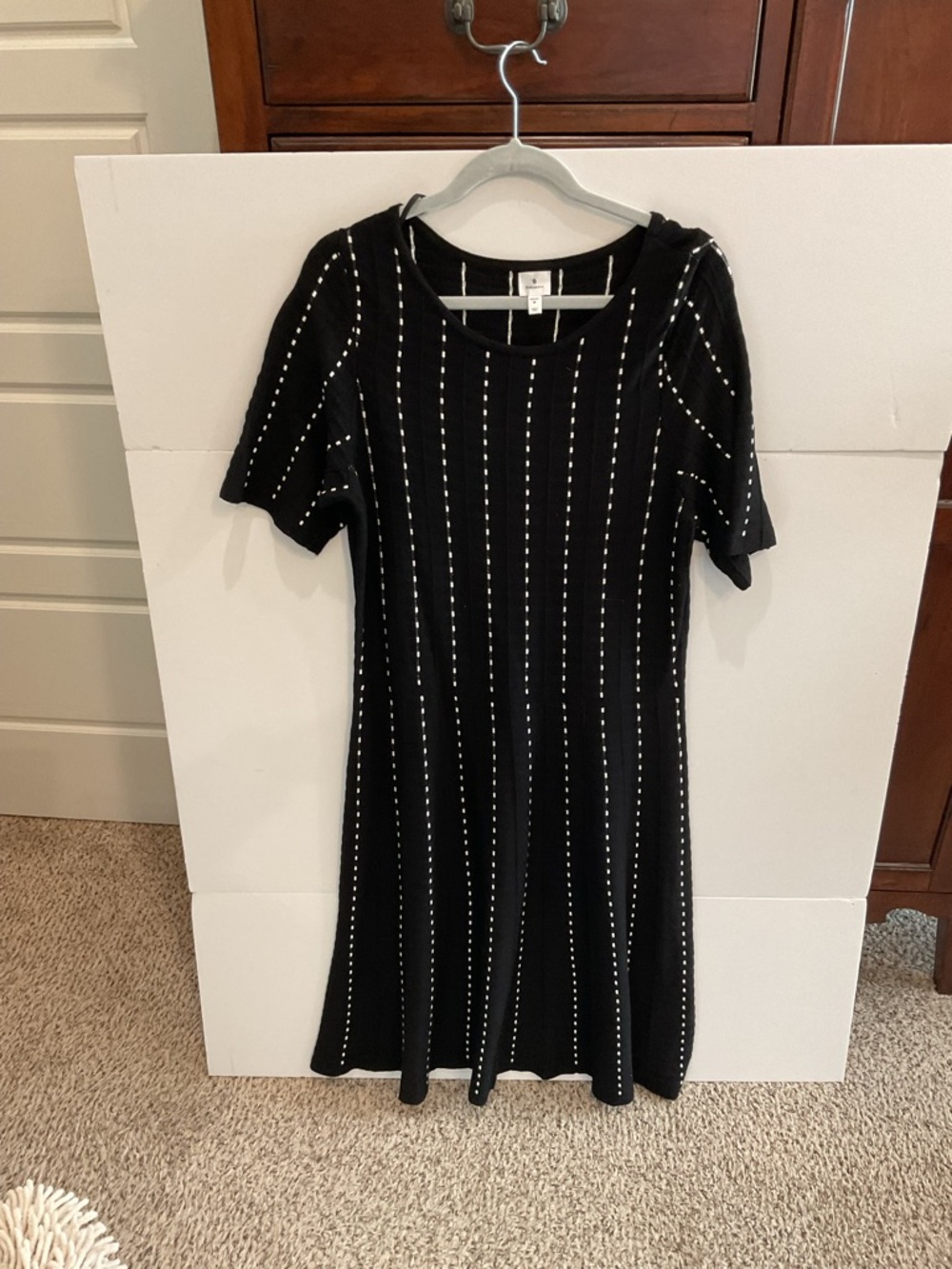 NWOT Dressbarn Black & White Vertical‑Stripe Sweater Dress | Size 1X